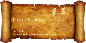 Geist Bianka névjegykártya
